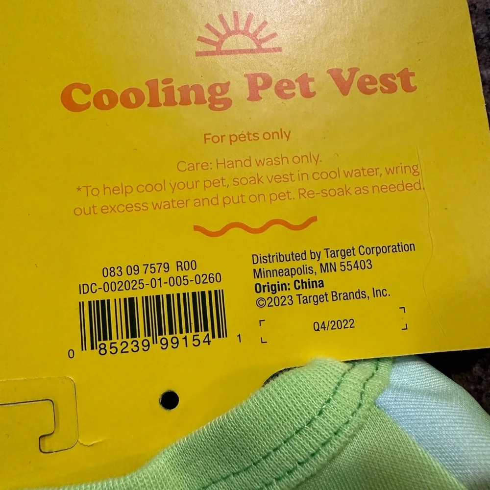 Sun Squad Pet Cooling Vest, Zipper Front, Ombre‎ small, medium & large